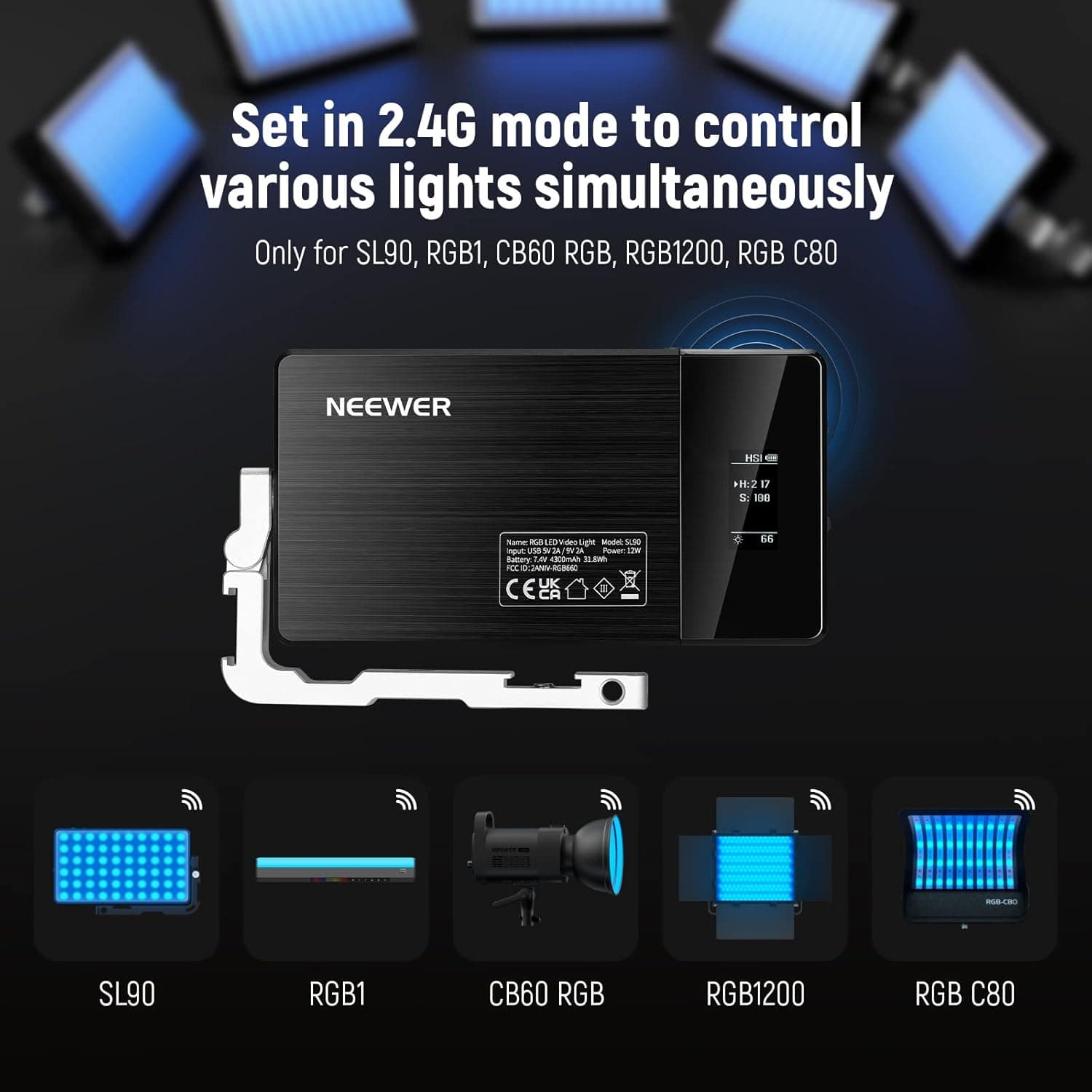 نور ویدیویی NEEWER RGB Video Light SL90 — تصویر ۳