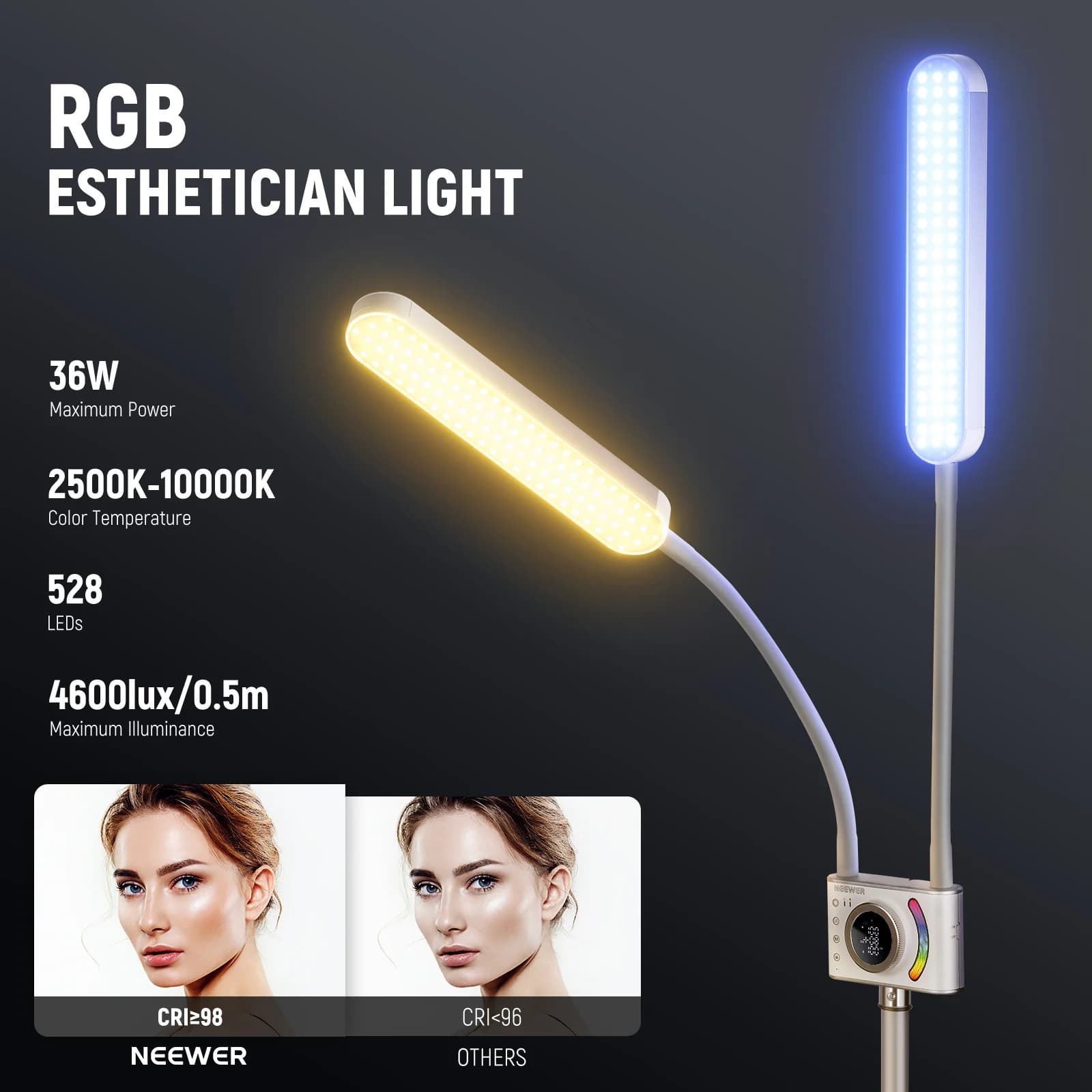 نور آرایشی RGB قابل انعطاف NEEWER BH40C — تصویر ۲