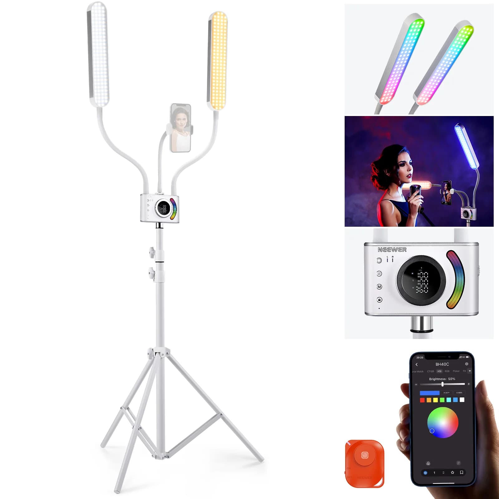 نور آرایشی RGB قابل انعطاف NEEWER BH40C