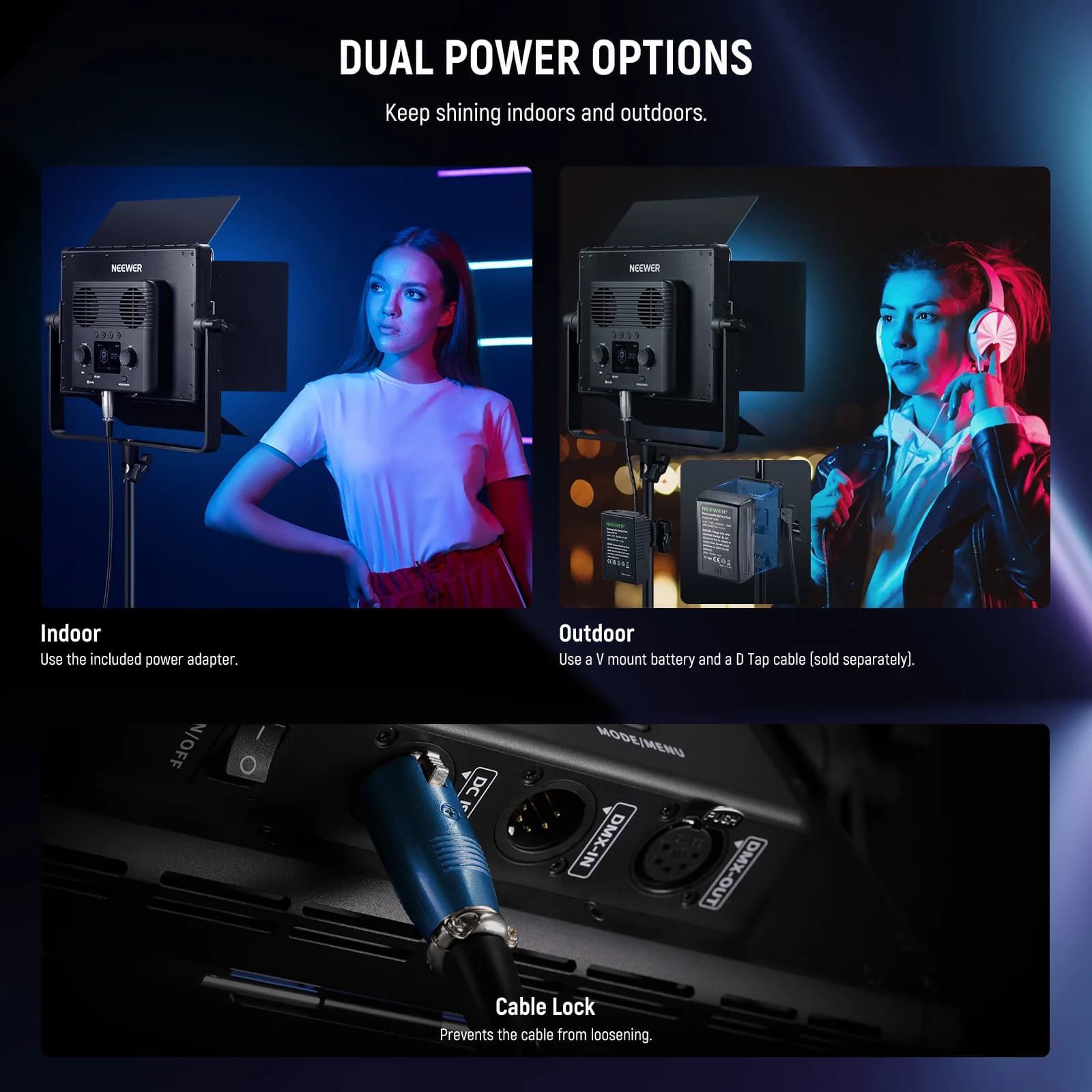 پنل نور ویدئویی NEEWER PL60C RGB — تصویر ۷