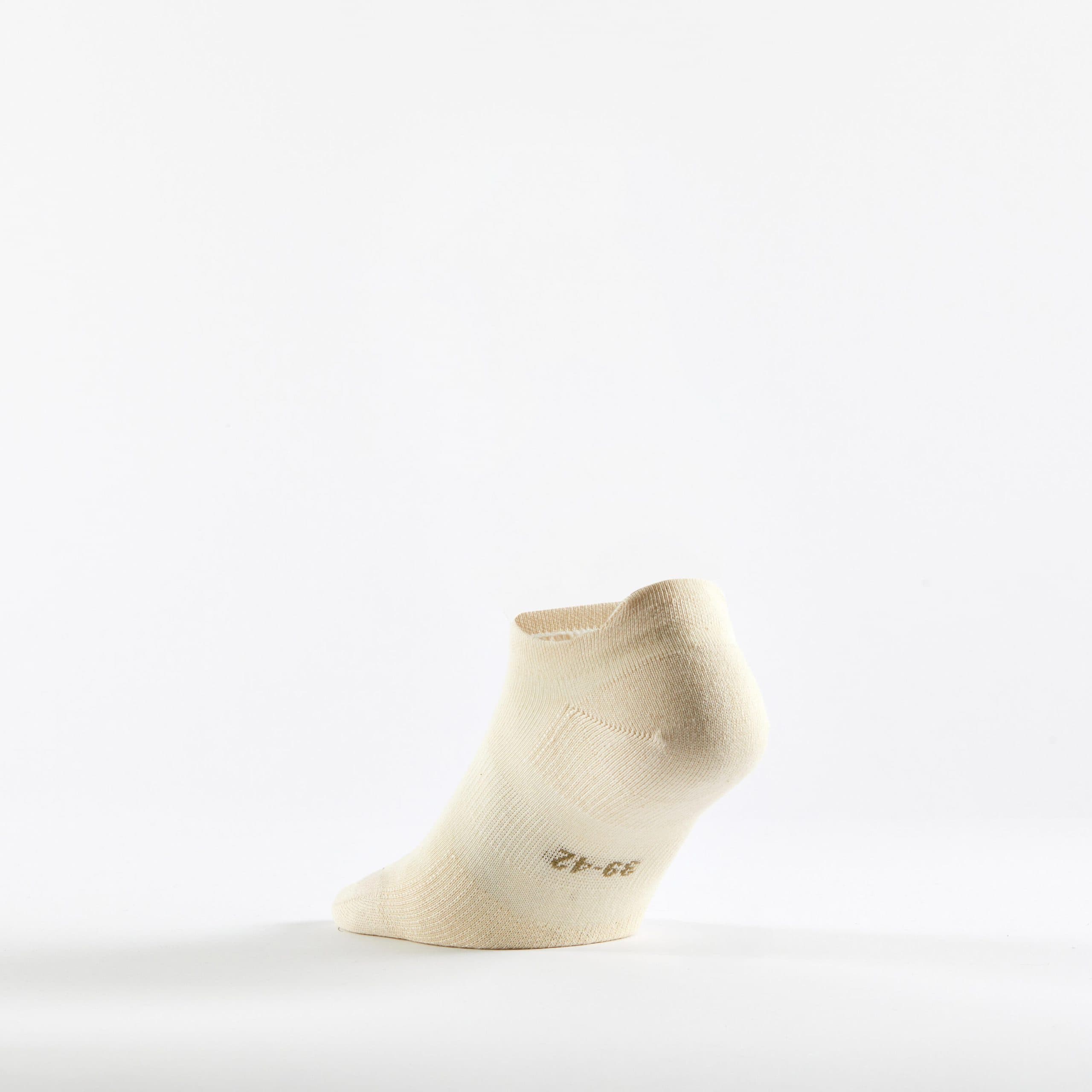 جوراب تنیس سه جفتی بزرگسال Decathlon RS 160 – قهوه‌ای/بژ — تصویر ۴