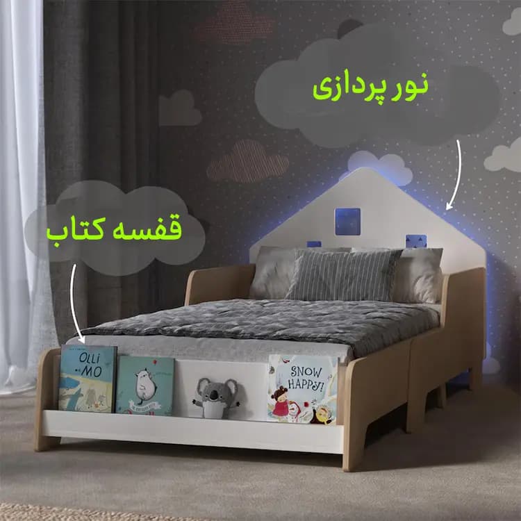 تختخواب کودک و نوجوان مدل یاس مبلمان فرنا مدل 1145834 — تصویر ۲