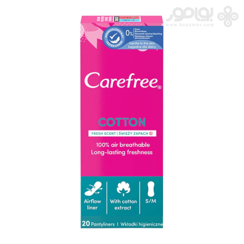 پد روزانه معطر کرفری مدل COTTON بسته 20 عددی