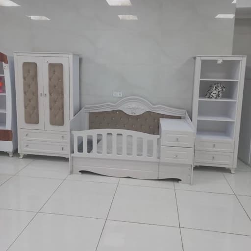 تخت کاناپه ای لمسه خور سرویس نوزادی ام دی اف تخت و کمدMDF درجه یک تخت و کمد و گهواره نوزاد نوجوان تخت خواب مبلمان فرنا مدل 1142293