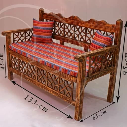 + تخت سنتی 120 در 60 نیمکت سنتی صندلی سنتی مبلمان فرنا مدل 1142267