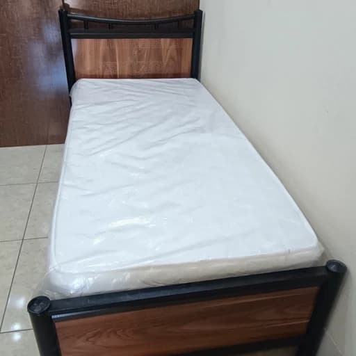 تخت خواب یک نفره فلزی-چوبی فروِهر ارسال پسکرایه مبلمان فرنا مدل 1142263
