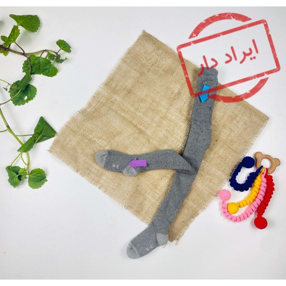 جوراب شلواری نوزادی طوسی رنگ – 12 تا 24 ماه