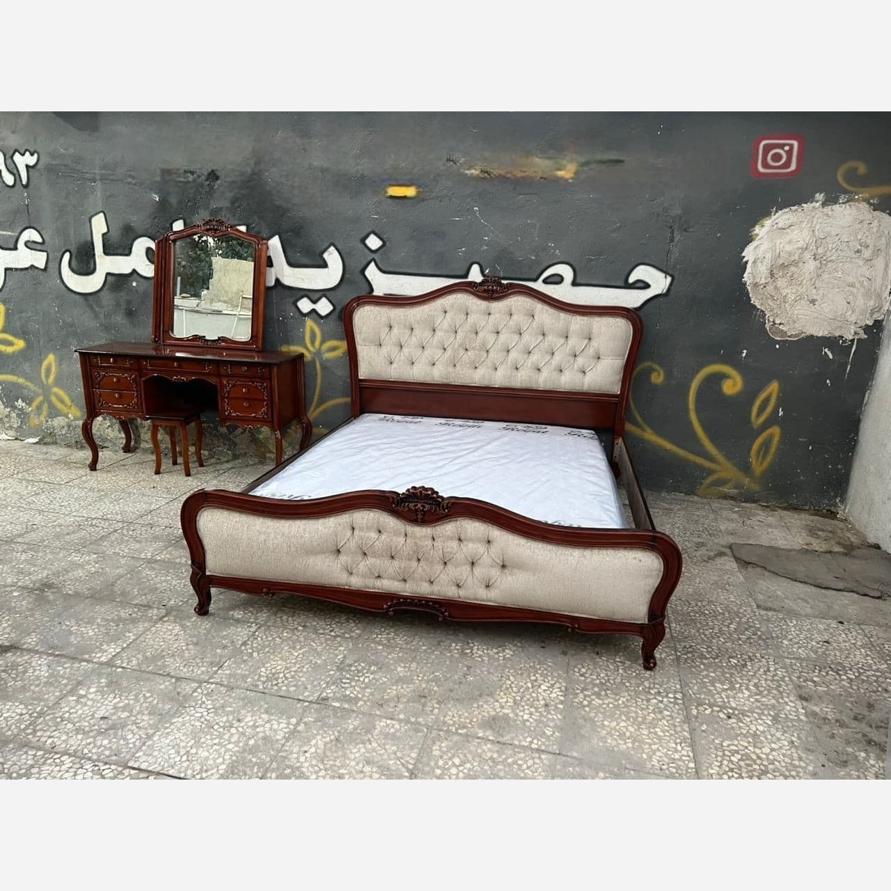سرویس خواب لاکچری چوب راش مبلمان فرنا مدل 1142168 — تصویر ۲