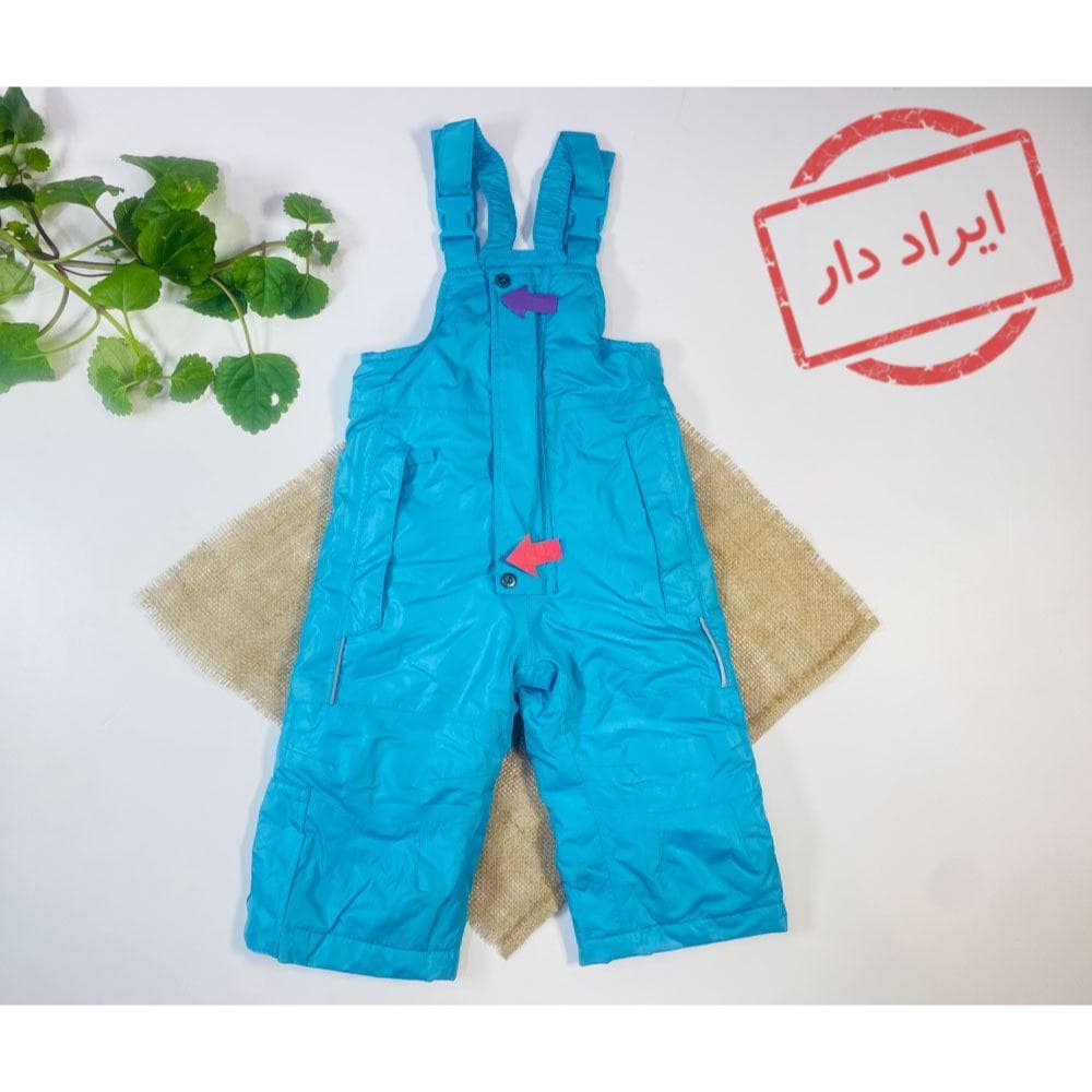 ایراد دار _ شلوار گرم نوزادی پسرانه شلوار گرم دو بنده آبی رنگ – 12 ماه