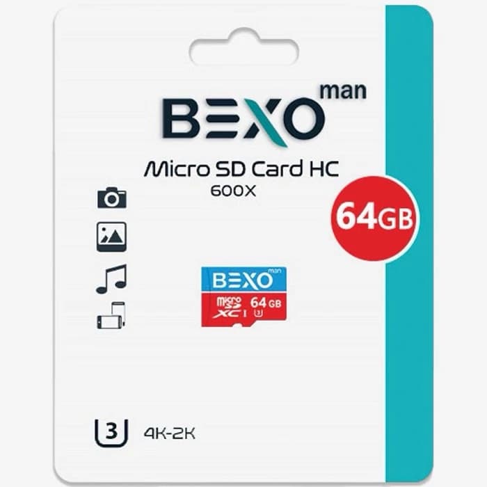 رم میکرو (کارت حافظه) 64 گیگ بکسو من BEXO man 600X U3 4K-2K