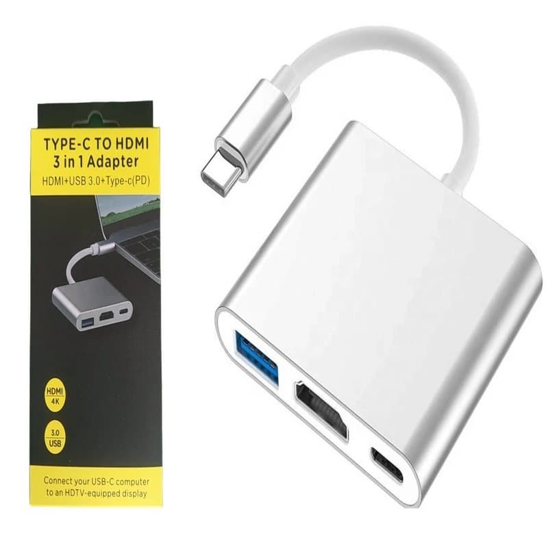 مبدل USB-C به USB-C / USB 3.0 / HDMI 4K مدل Adapter 3 in1