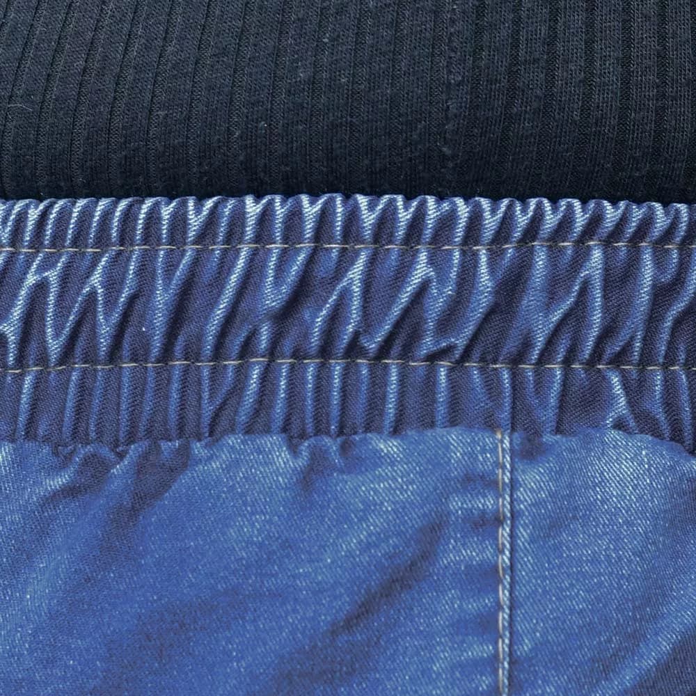 شلوار جین نیم بگ دخترانه آبی تیره کد 26330 — تصویر ۲