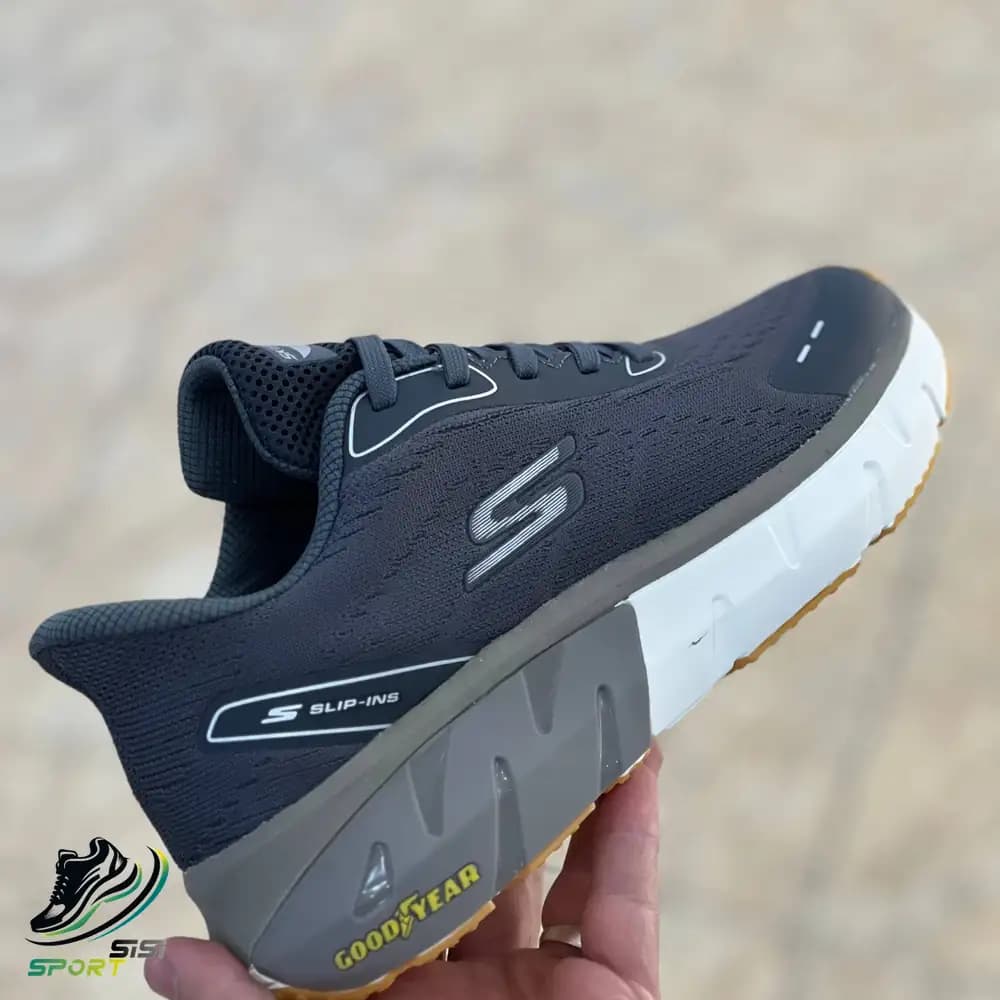 کفش مردانه اسکیچرز با زیره goodyear طوسی — تصویر ۵