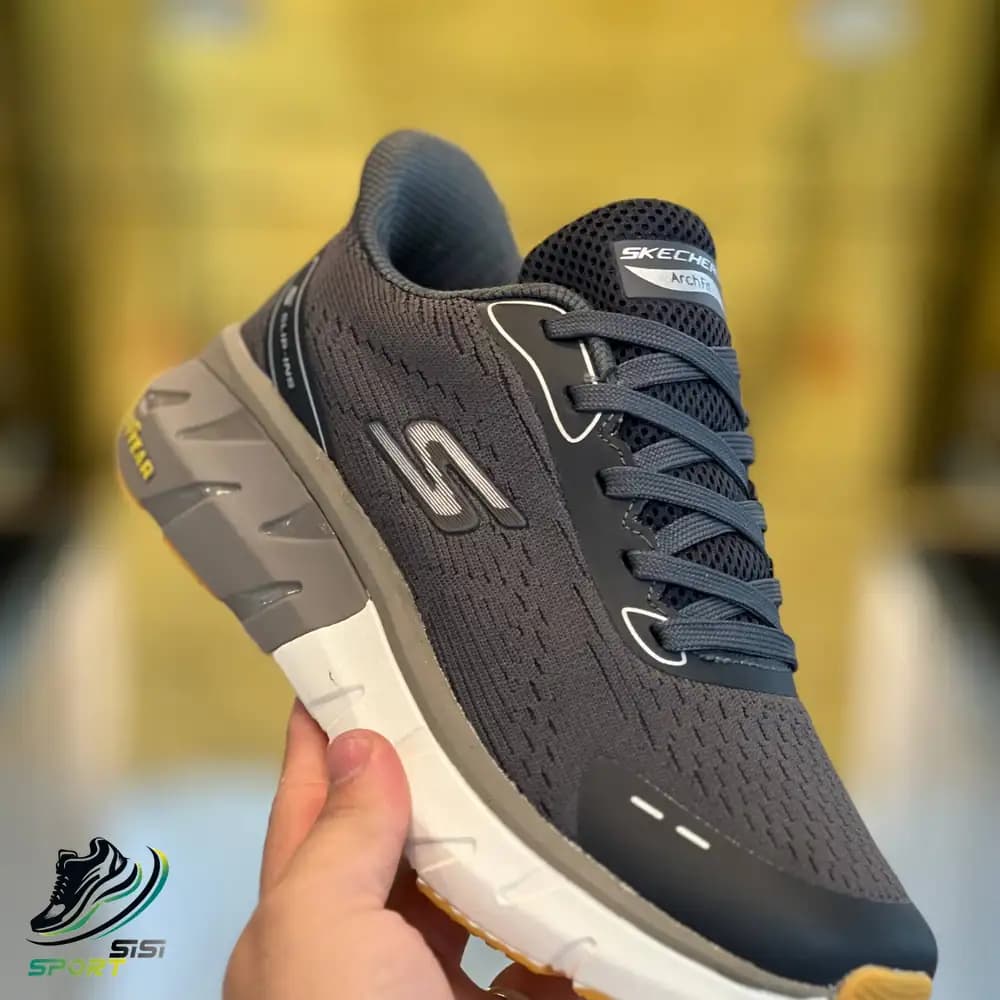 کفش مردانه اسکیچرز با زیره goodyear طوسی — تصویر ۴