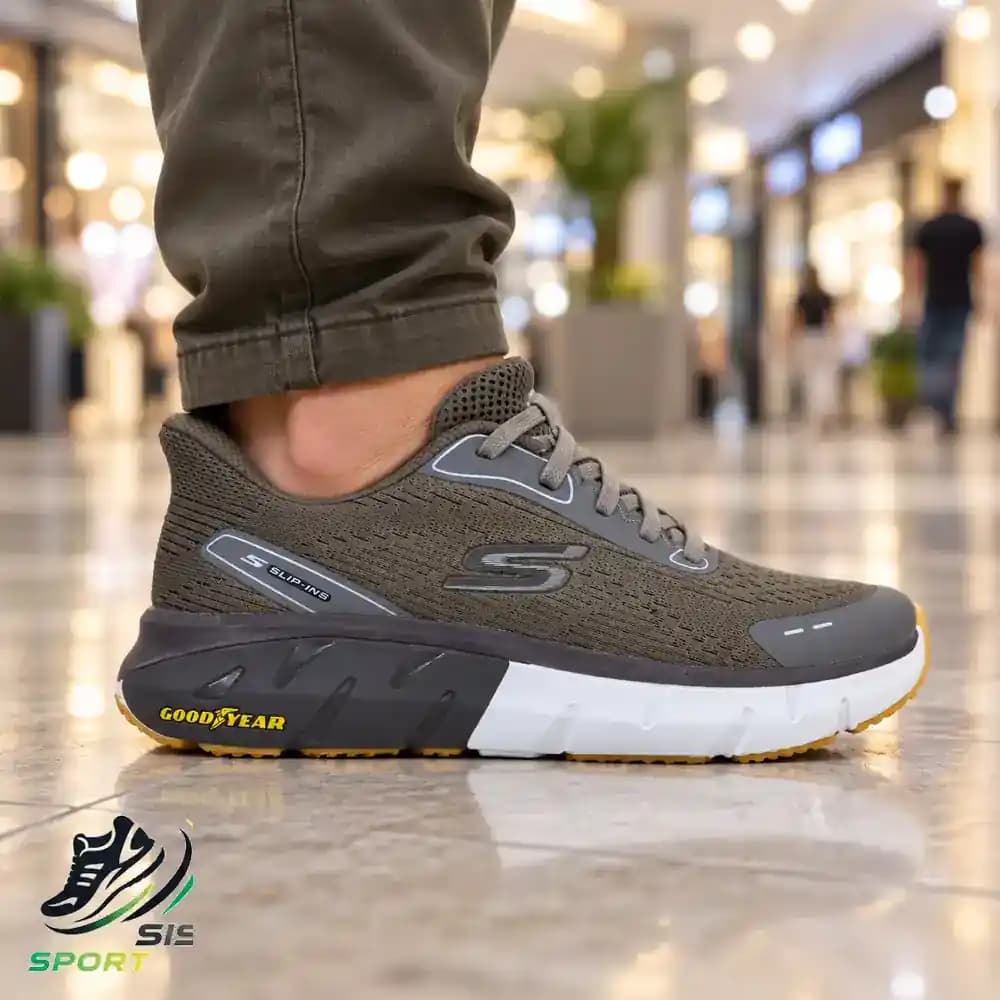 کفش مردانه اسکیچرز با زیره goodyear قهوه ای — تصویر ۲