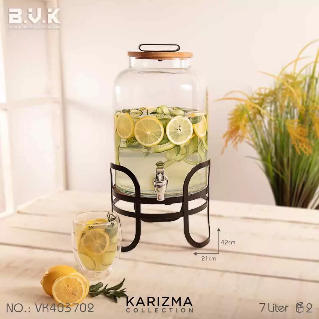 کلمن شیشه ای 7 لیتر Karizma BVK 403702
