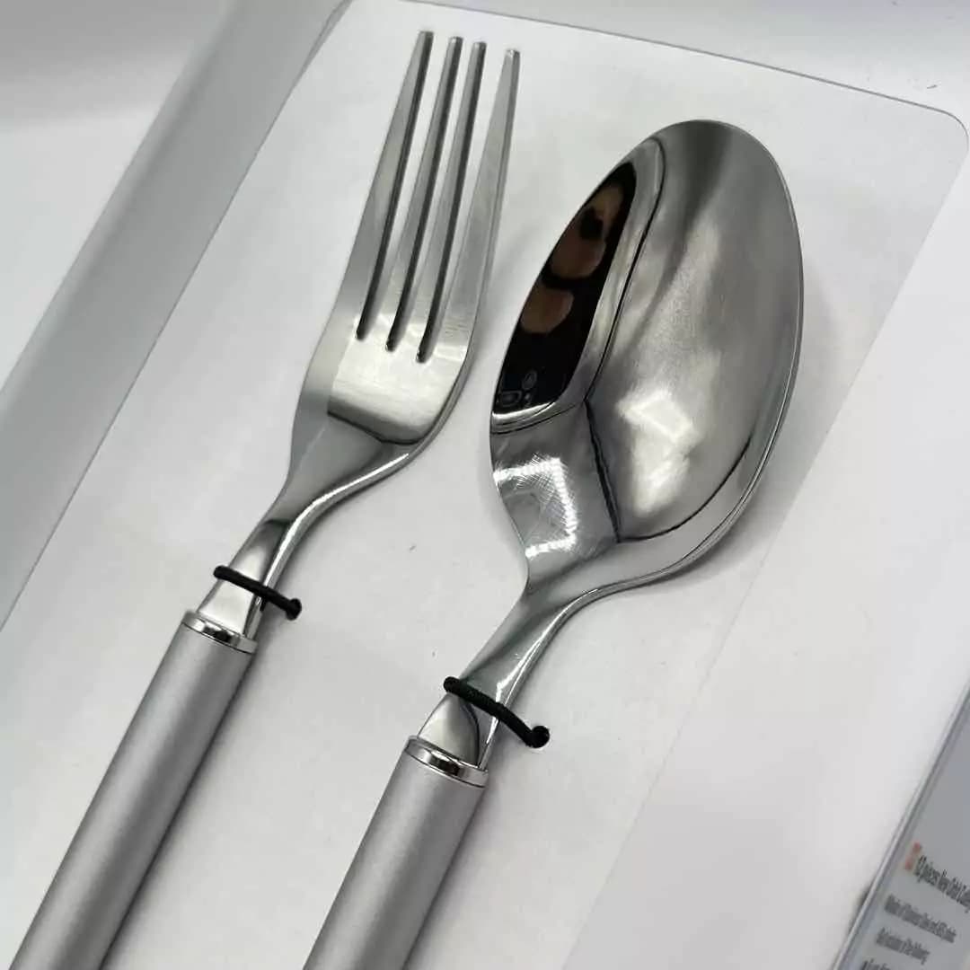 ست قاشق و چنگال اربیت 12 پارچه نقره ای باریکو — تصویر ۳