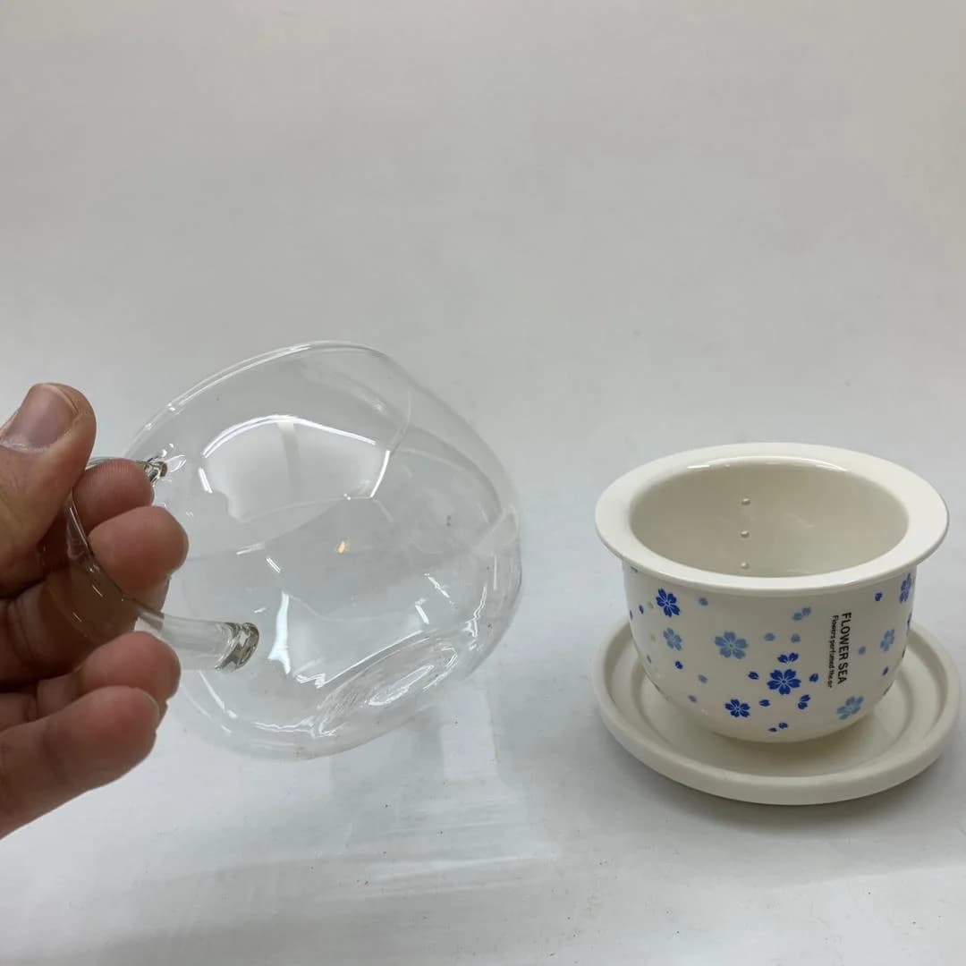 لیوان دمنوش ساز صافی چینی طرح گل کد ۲۸۹ — تصویر ۷