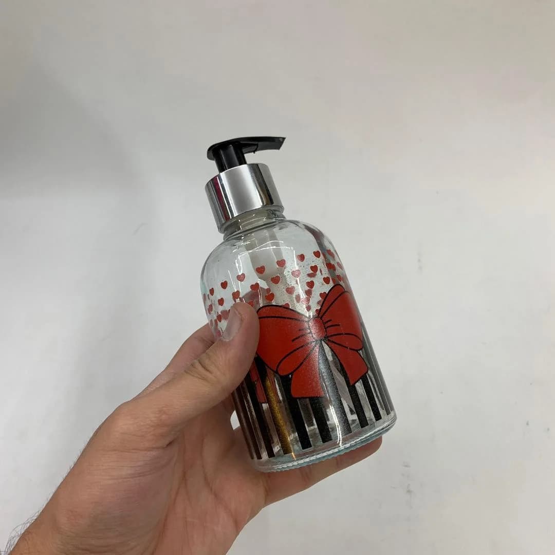 پمپ مایع دستشویی شیشه ای طرح پاپیون کد ۳۶۴ — تصویر ۲