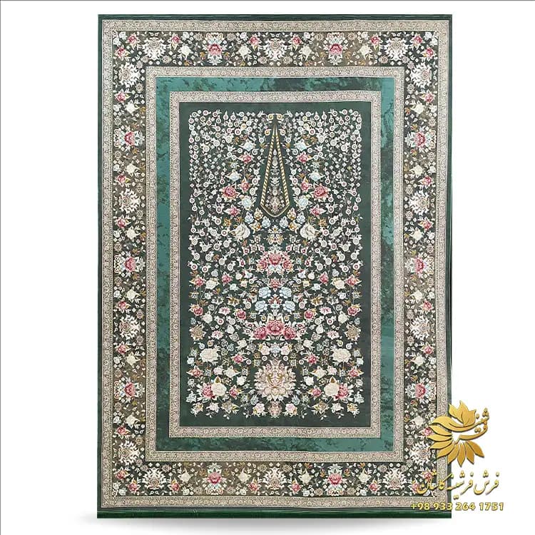 فرش باغ گل سبز 1200 شانه افشان خاب مسطح