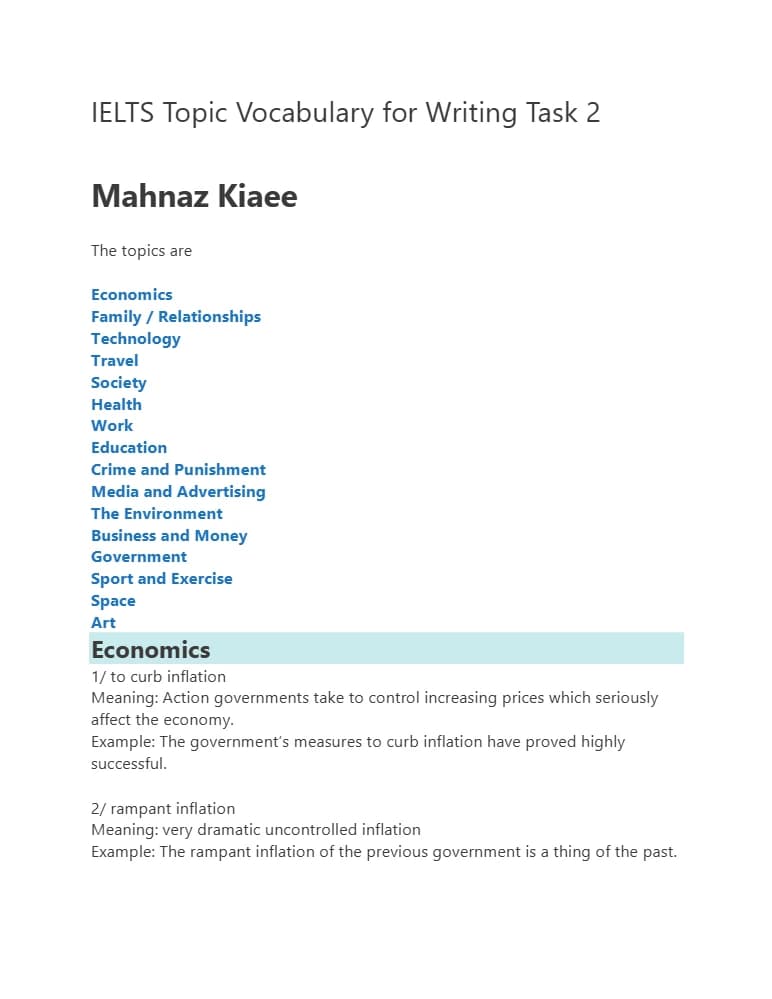 کتاب IELTS Collocations and Vocabulary for Task 2 (کالوکیشن‌ها و واژگان رایتینگ تسک ۲ آیلتس) نسخه انگلیسی PDF