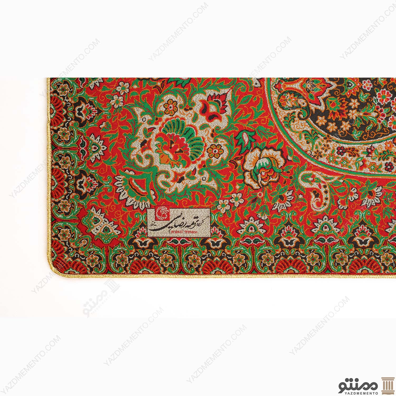 رومیزی ترمه مربع طرح سپند رنگ قرمز — تصویر ۴