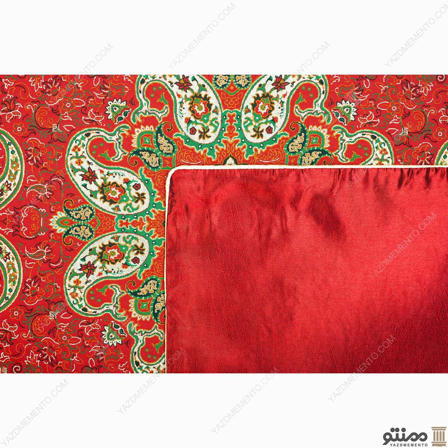 رومیزی ترمه مربع طرح سپند رنگ قرمز — تصویر ۵