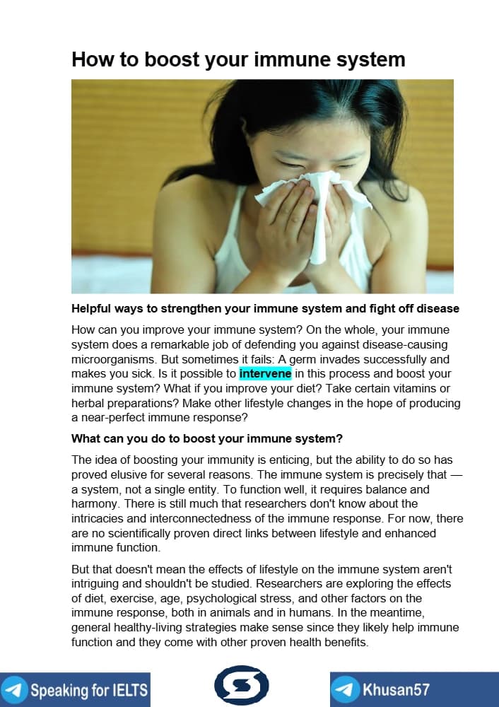 کتاب How to Boost Your Immune System (چگونه سیستم ایمنی بدن را تقویت کنیم) نسخه انگلیسی PDF