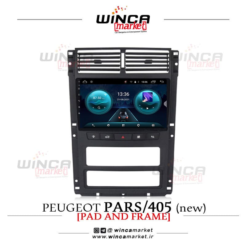 مانیتور فابریک اندروید پژو پارس/405 برند وینکا مدل RS855/RL5627 سری +S400 پلاس