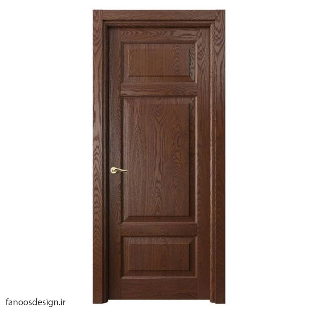 درب تمام چوب اتاق با روکش چوب آبنوس تیره کد 4029