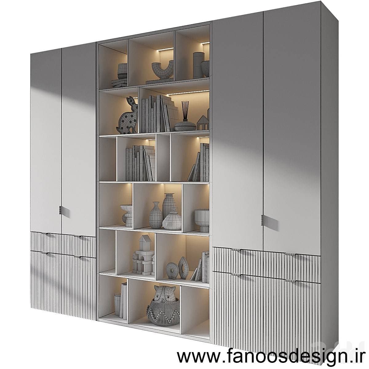 کمد دیواری ام دی اف کشو دار کد 088