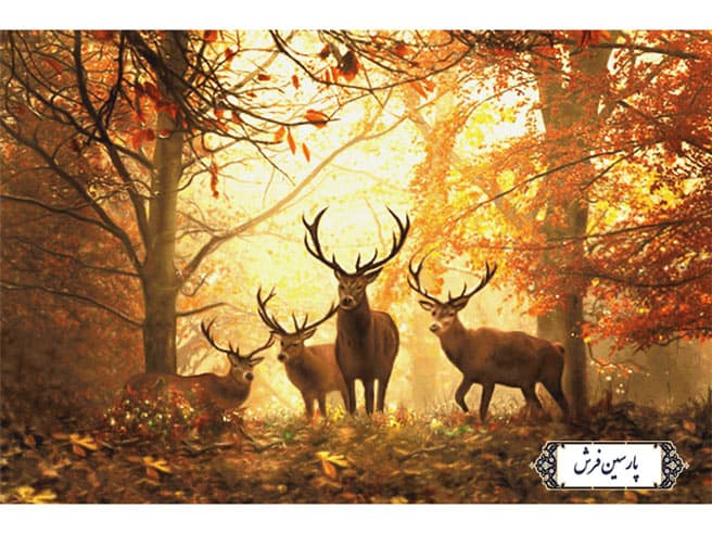 نخ و نقشه تابلو فرش طرح گله گوزن – کد NH3533