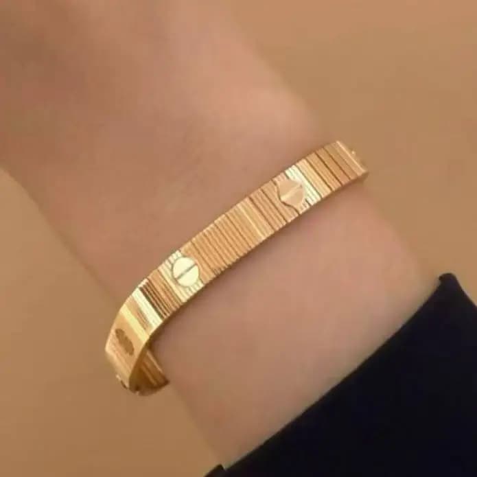 دستبند کارتیر Cartier استیل ضد حساسیت رنگ ثابت کد zsm — تصویر ۲
