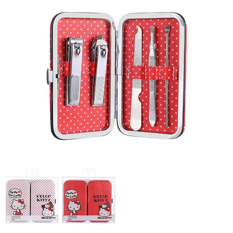 ست مانیکور مینیسو ،مدل MINISO Sanrio Hello Kitty Manicure Set، هلو کیتی، قرمز، 5 عددی