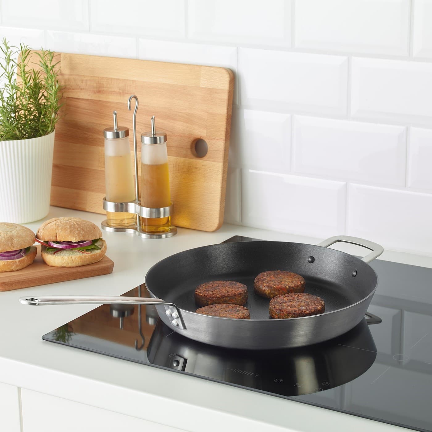 تابه آیکیا، مدل IKEA 365+، استیل /داخل تفلون/ قطر 32 سانتی متر. — تصویر ۳
