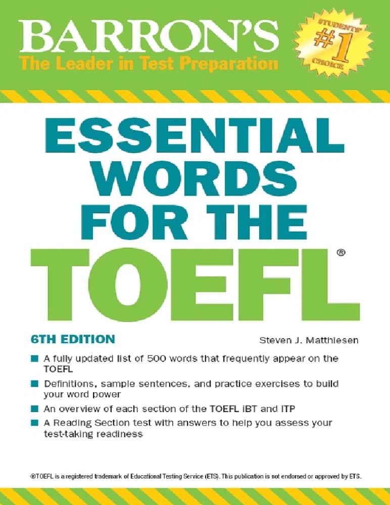 کتاب Essential Words for the TOEFL (واژگان ضروری برای تافل) نسخه انگلیسی PDF