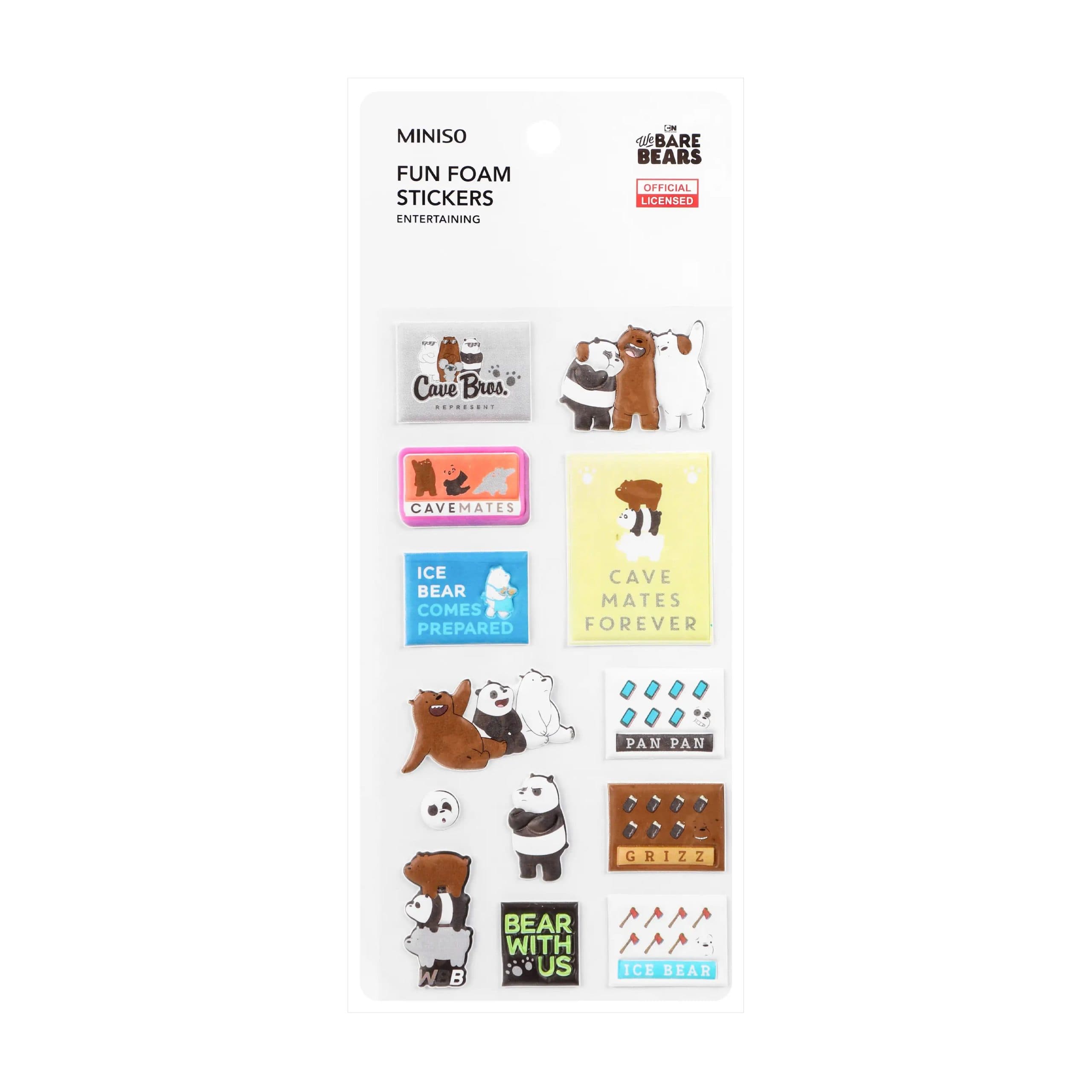 استیکر مینیسو، مدل Miniso We Bare Bears-Foam Stickers، ما خرسها، 13 عدد