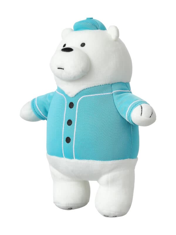 عروسک مخملی مینیسو، طرح ما خرسها (خرس قطبی ) Miniso We Bare Bears Collection 4.0 Plush Toy with Outfit(Ice Bear)، سفید / آبی، 21 سانتی متر — تصویر ۲
