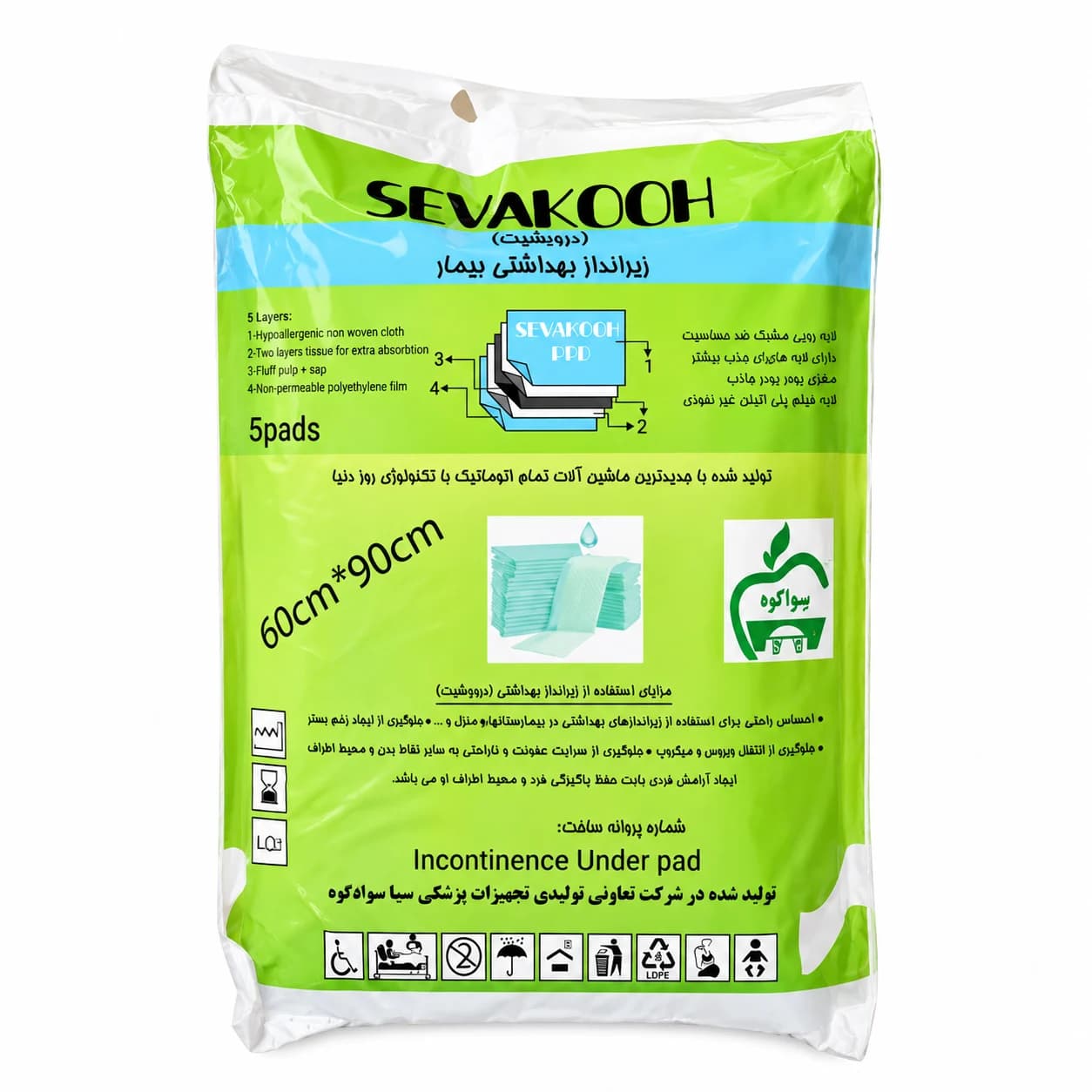 زیرانداز 5 عددی 90*60 سواکوه