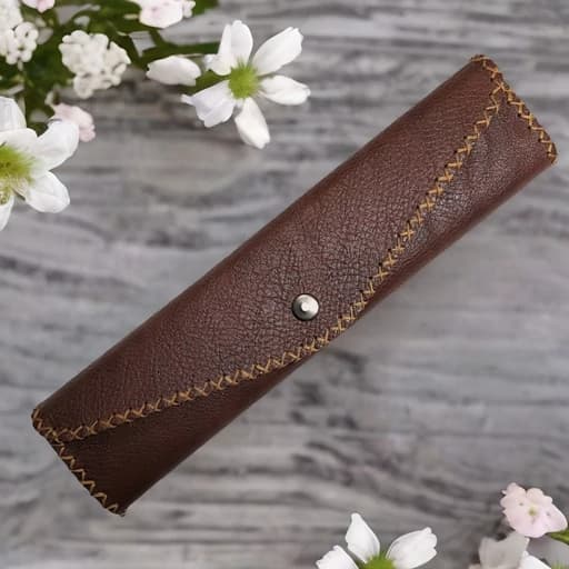 جعبه مضراب سنتور روکش چرم طرح کلید نت سُل