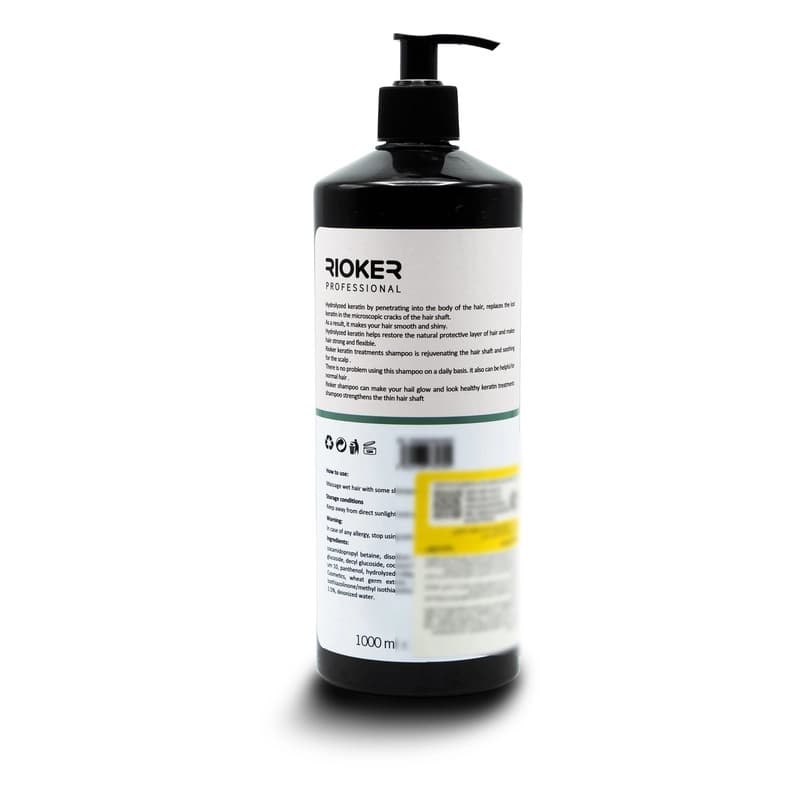 ماسک مو تثبیت‌کننده و تقویت‌کننده ریوکر مدل کرافیکس با کراتین هیدرولیزشده، مناسب موهای رنگ‌شده و کراتینه، ترمیم‌کننده، نرم‌کننده، ضد وز و افزایش ماندگاری کراتینه، حجم 1000 میلی‌لیتر — تصویر ۲