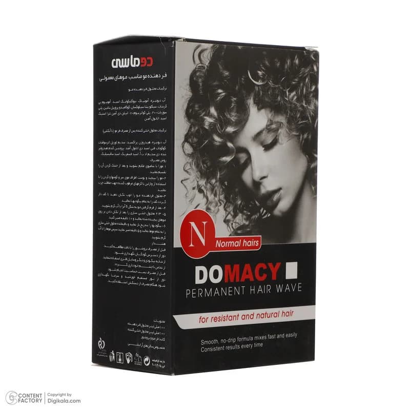 محلول فرکننده مو دوماسی مدل N-01 مناسب موهای معمولی حجم 100 میلی لیتر بسته دو عددی — تصویر ۵