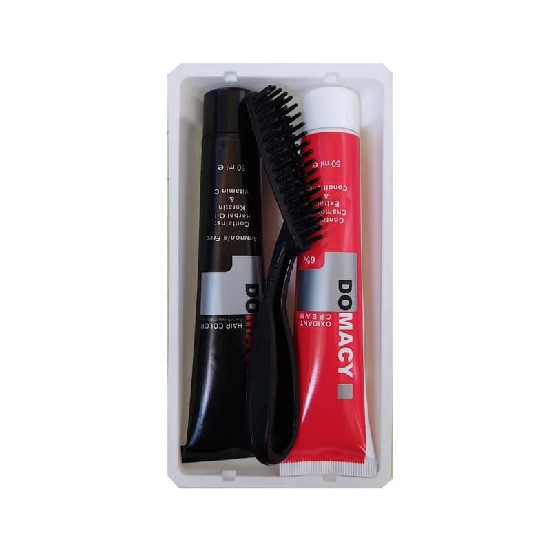 کیت رنگ مو دوماسی مدل B1 حجم ۵۰ میلی لیتر رنگ مشکی طبیعی — تصویر ۲