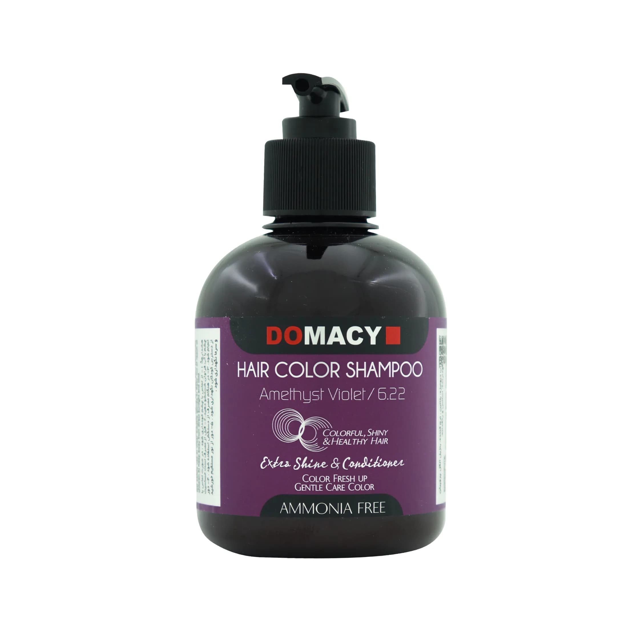 شامپو رنگساژ دوماسی مدل AMMONIA FREE شماره 6.22 حجم 300 میلی لیتر رنگ بنفش آماتیس — تصویر ۴