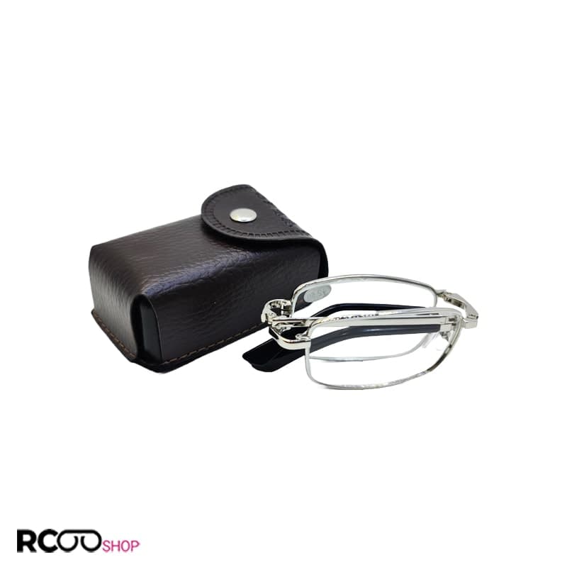 عینک مطالعه تاشو با نمره چشم 2.50 به همراه کیف قهوه ای و دستمال مدل 1305