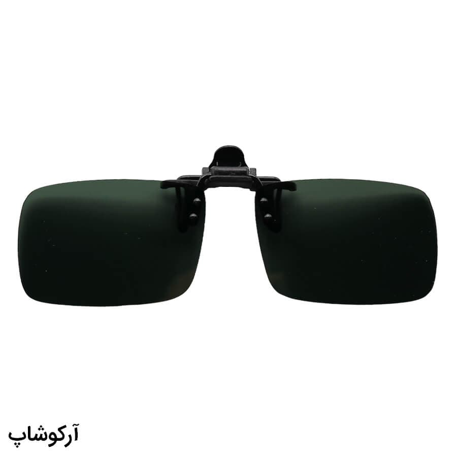 کاور آفتابی پلاریزه لنز عینک طبی با رنگ سبز (40در60)، شکل مستطیلی مدل 992809