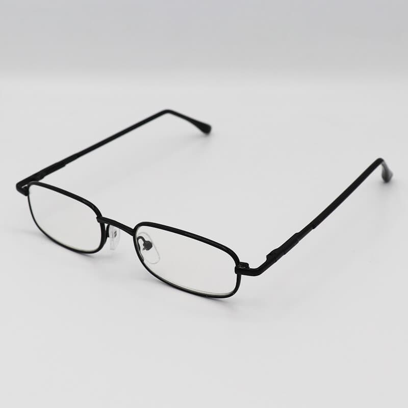 عینک مطالعه نمره +1.75 نزدیک بین با فریم مشکی و کیف چرم مدل R49 — تصویر ۳