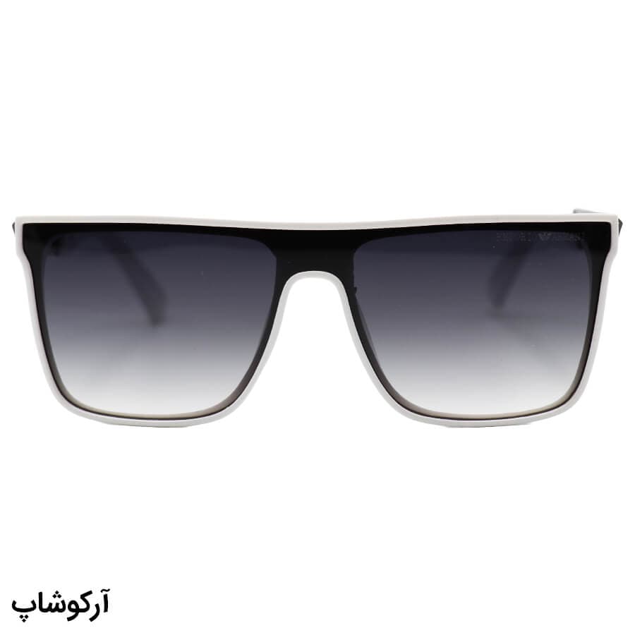عینک آفتابی مردانه EMPORIO ARMANI با فریم مربعی، سفید رنگ و لنز سبز هایلایت مدل 25605 — تصویر ۲