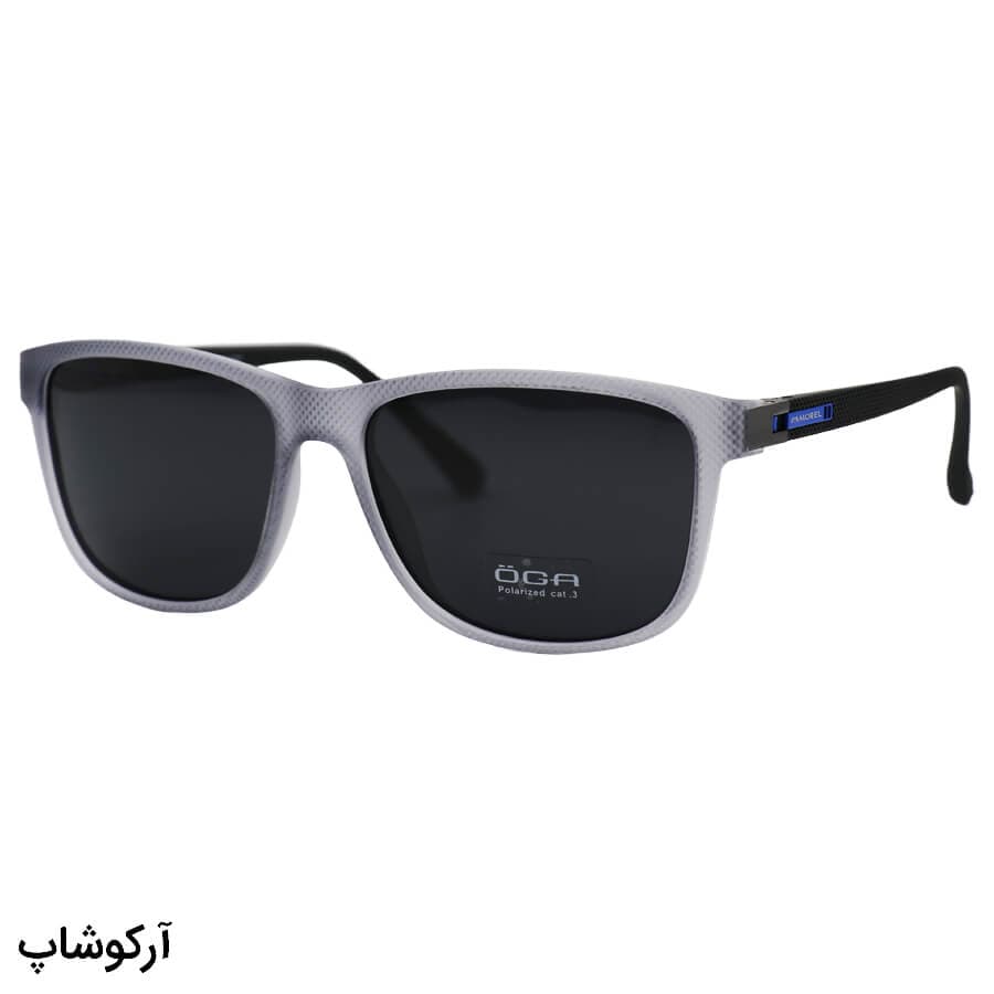 عینک آفتابی اوگا مورل با فریم مربعی، طوسی مات، لنز دودی و پلاریزه و دسته فنردار مدل P22892