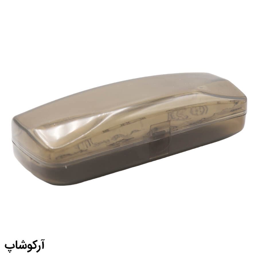 کیف عینک مستطیلی شکل، از جنس پلاستیک باکیفیت و رنگ دودی مدل 992790